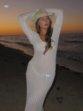 Solid color hollow out top beach skirtŮʿ��ɫ�U������ɳ��ȹ