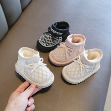 秋冬季婴儿童女宝宝软底学步鞋子女童鞋公主加绒棉鞋小童雪地靴子
