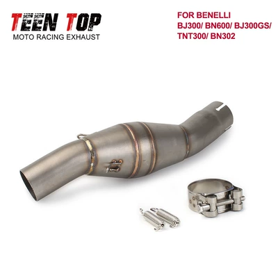 Suitable for Benelli Bn302/Tnt300 – Exhaust manifold - stainless-steel-with-drum-midsection