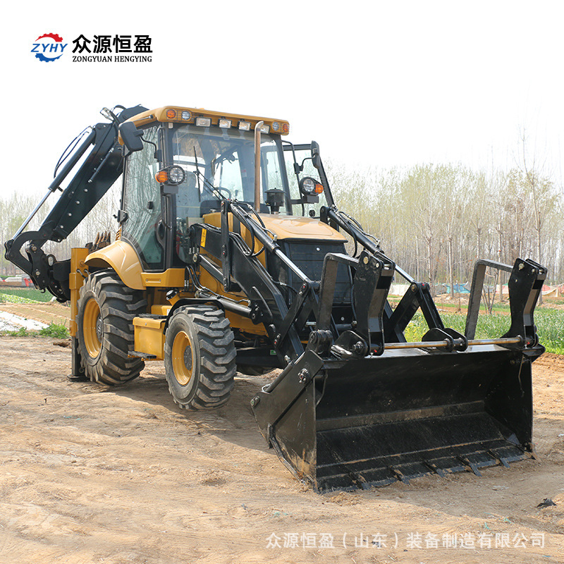 山东出口中亚 装载挖掘一体机 厂家众源两头忙挖掘装载机