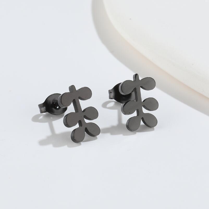 Womenu0027S Simple Style Geometric Titanium Steel No Inlaid Ear Studs Stainless Steel Earrings