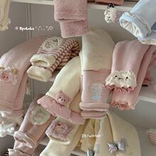 一条过冬儿童冬季2024新款蚕丝棉打底裤卡通洋气女宝宝百搭外盈尚