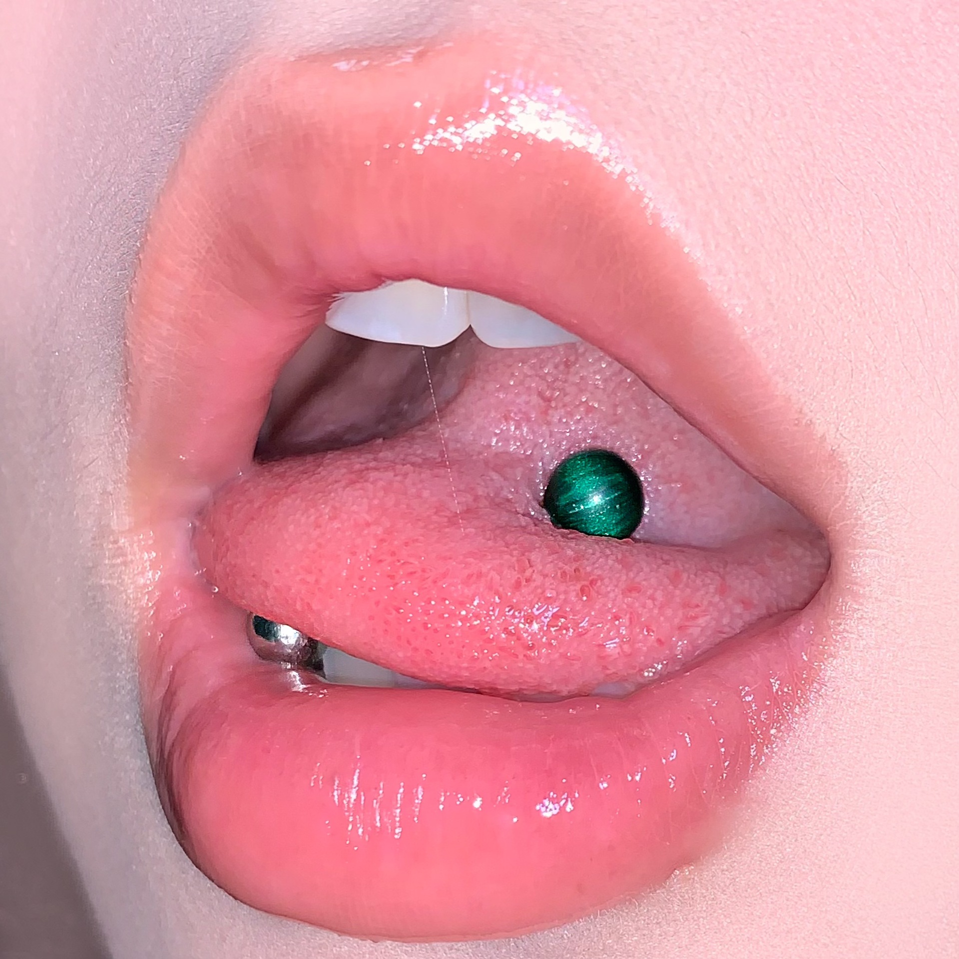 Retro Gradient Acrylic Tongue Nail Steel Titanium External Thread Tongue Barbell Hot Girl European American Punk Jewelry Multi-Color Optional detail image 7