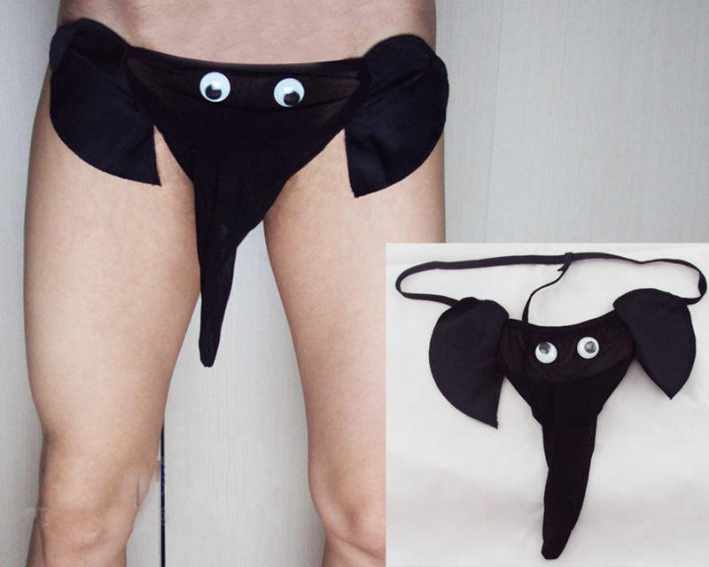 Xiuaisha Men’s Mesh Perspective Elephant Nose Thong, Leopard Print One Size — detail image 21