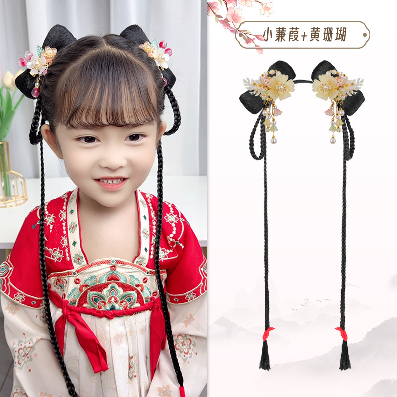 꼬마 번 + 노란 산호 헤어 액세서리 한 쌍