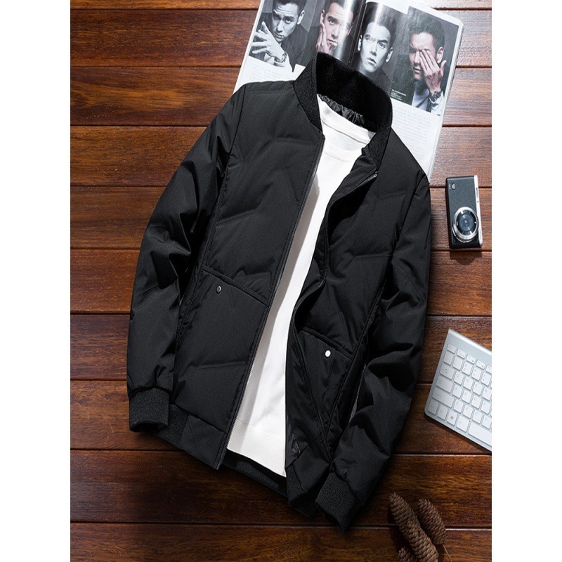 Chaqueta de pluma para hombres de invierno corto engrosado calentamiento chaqueta de beisbol hombre de negocios casual chaqueta chaqueta marca de moda