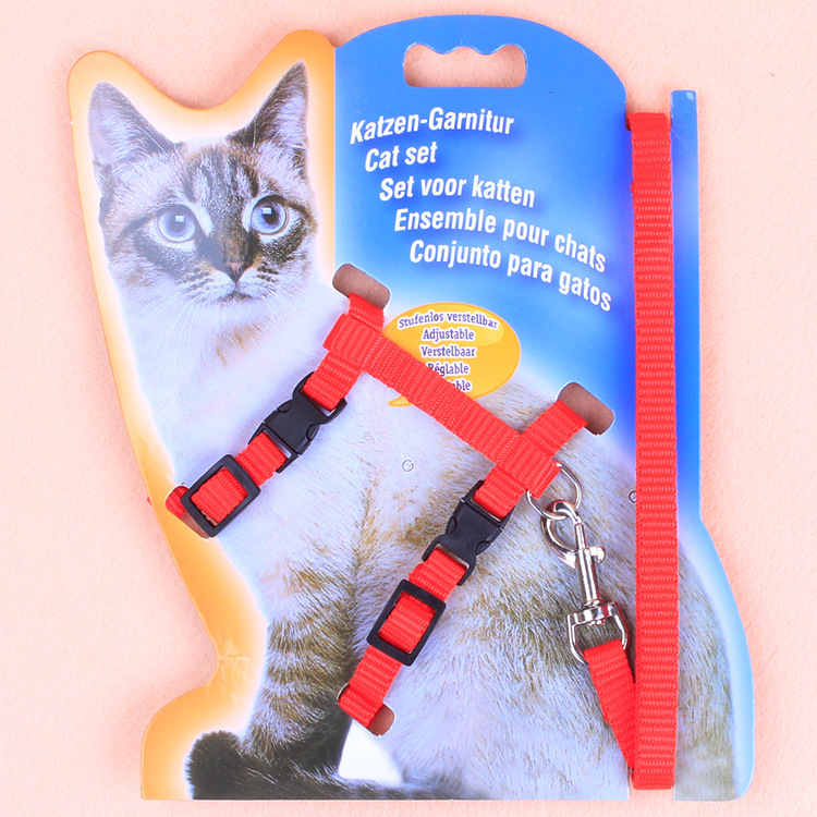 Cuerda de tracción para gatos, cuerda para gatos cómoda y transpirable, cuerda para caminar para gatos, correa para gatos en forma de I, cabello lacio de fábrica