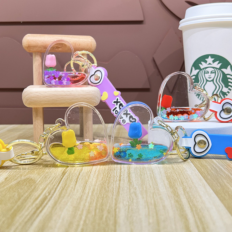 Petróleo amor tulipas llavero estereoscópico muñeca exquisita pareja colgante bolsa de automóvil garra máquina regalos al por mayor