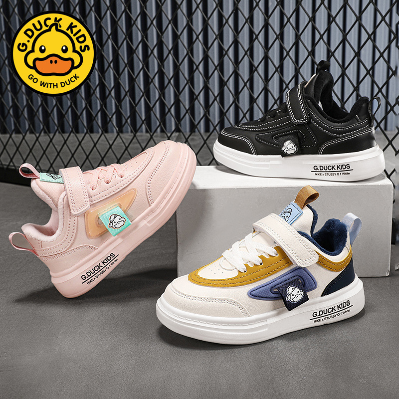 Zapatos de niños 24 nuevos zapatos de algodón de invierno de terciopelo calentador zapatos de patinaje de algodón para niños velcro zapatos deportivos un cabello