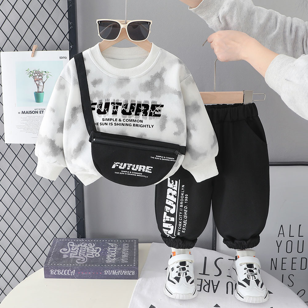 Boys' Letter Sweatshirt Two-Piece Set