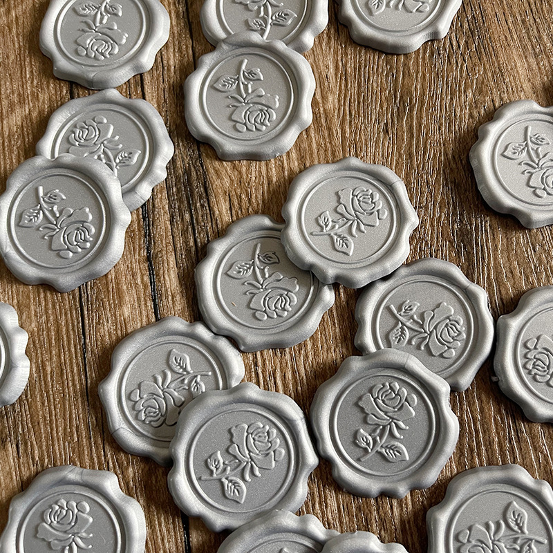 Bronce estereoscópico pegatinas de sello de pintura autoadhesiva relieve retro personalidad creativa DIY decoración carta de amor pegatinas de sello