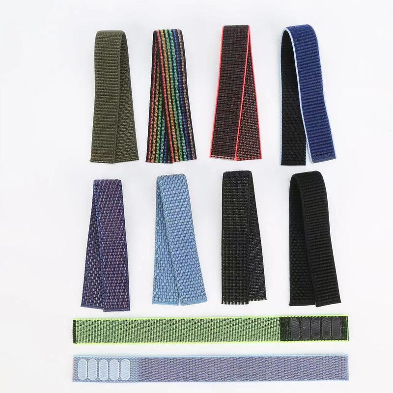 Factory Direct Sales Spot Velcro Nylon Braided Loop Semi-finished Watch Strap Style Light and Breathable Multi-colorable