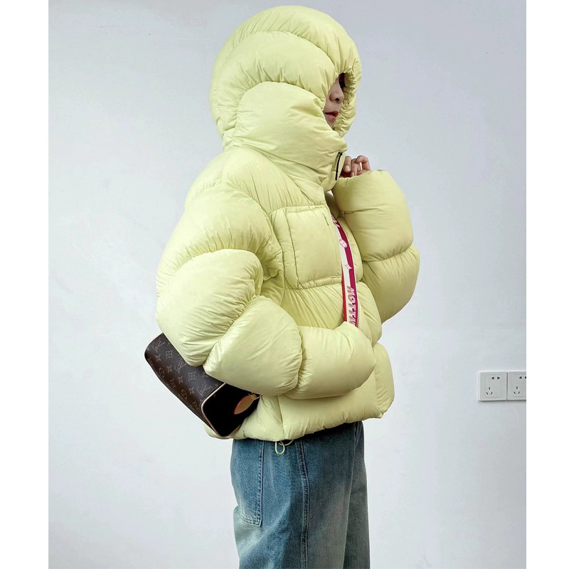 hello brand 25 new model short down jacket for petite women, thickened with a bud-shaped hood, puffy cloud design, short style with hood hello brand 25 new model short down jacket for petite women, thickened with a bud-shaped hood, puffy cloud design, short style with hood