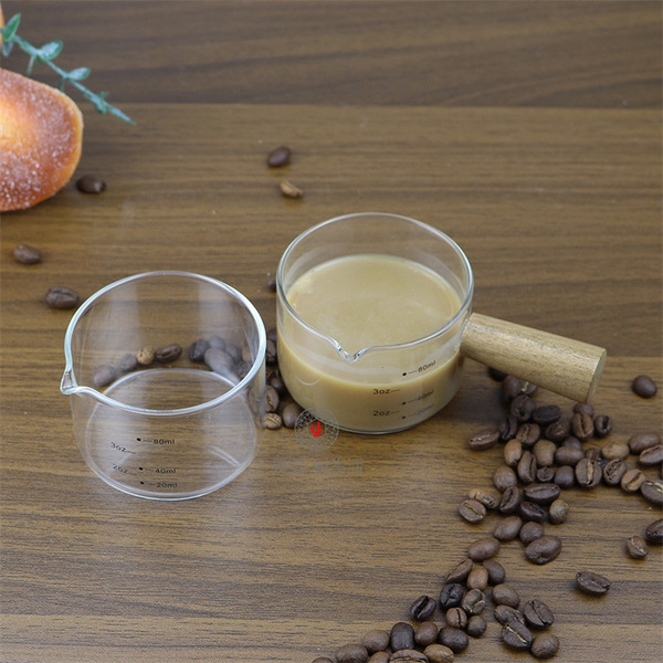Glass concentrated coffee transparent measuring cup scaled