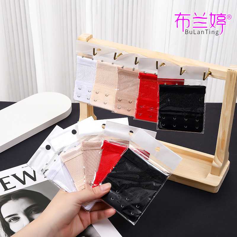 Cross-border extension buckle elastic two-row four-button underwear extended buckle bra back-breasted bra stainless steel independent packaging
