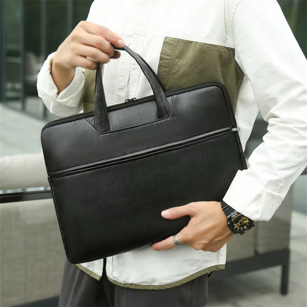 Cross-Border New Briefcase Computer Bag Document Bag Business Men's Water-Repellent Information Bag Lightweight Men's Document Bag