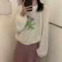 秋冬季长袖显瘦圆领针织衫