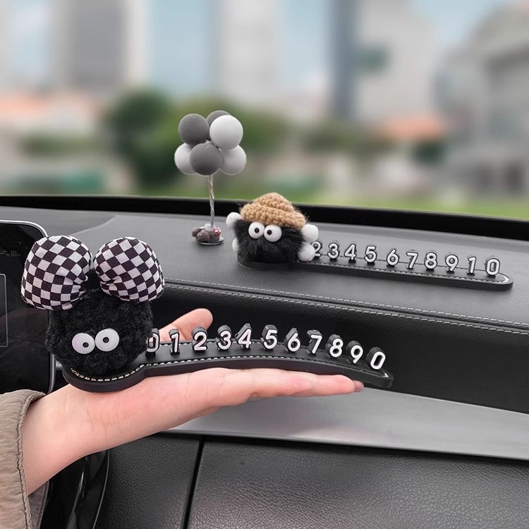 Tarjeta de estacionamiento temporal de la bola de carbón personalidad creativa tarjeta telefónica móvil tarjeta de movimiento de coche 2024 nuevo