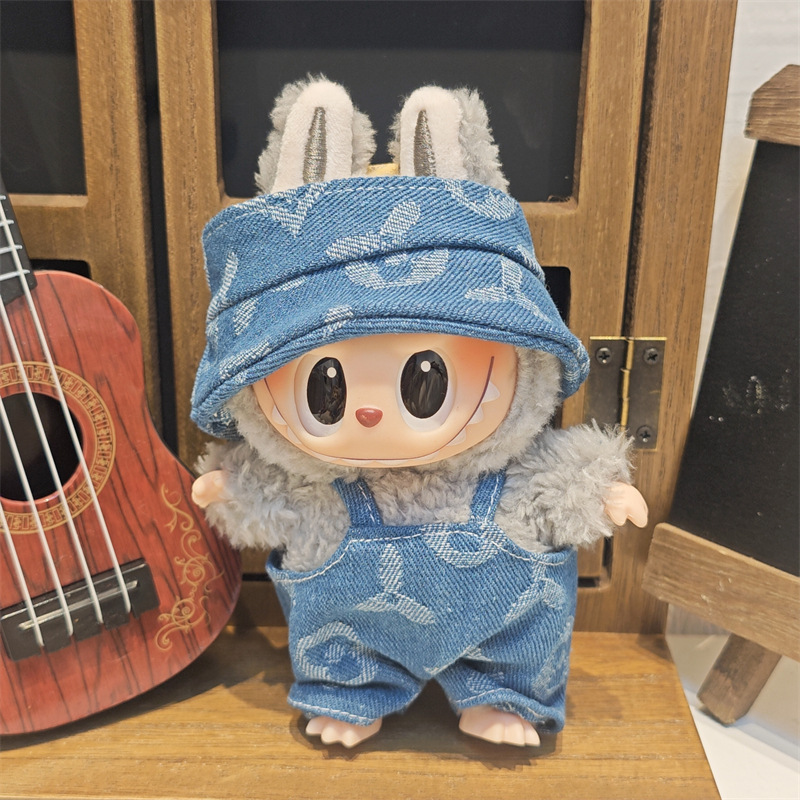 Labubu ベビー服ビニールラブブ 17 センチメートル人形かわいいドレスアップカジュアルスーツスカートぬいぐるみ服|undefined