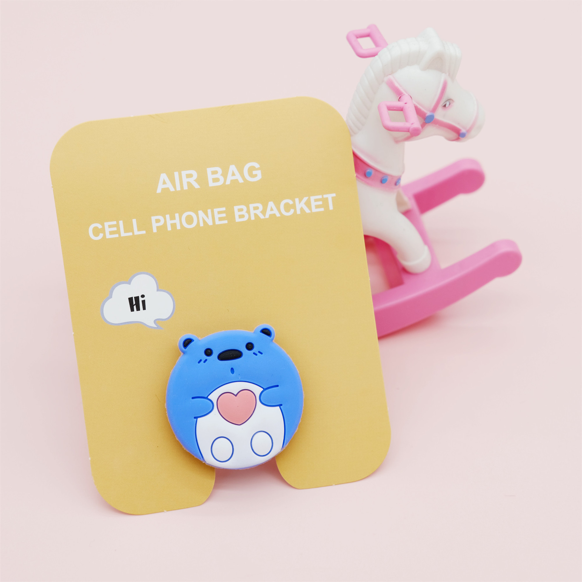 Airbag de dibujos animados soporte de teléfono móvil retráctil creativo personalizado escritorio plegable adhesivo perezoso soporte pequeño multifuncional