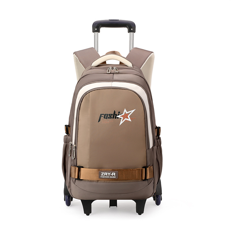 Mochila de pescado natural para niños de grado 3 - 6 estudiantes de secundaria con ruedas de gran capacidad para subir escaleras.