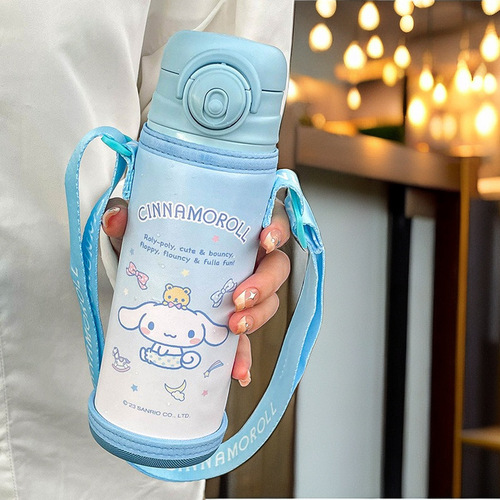 Sanrio Kitty Ultraman Cup Cover for Children, Primary School Students, Food-Grade 316 Portable Insulated Water Bottle, Cute