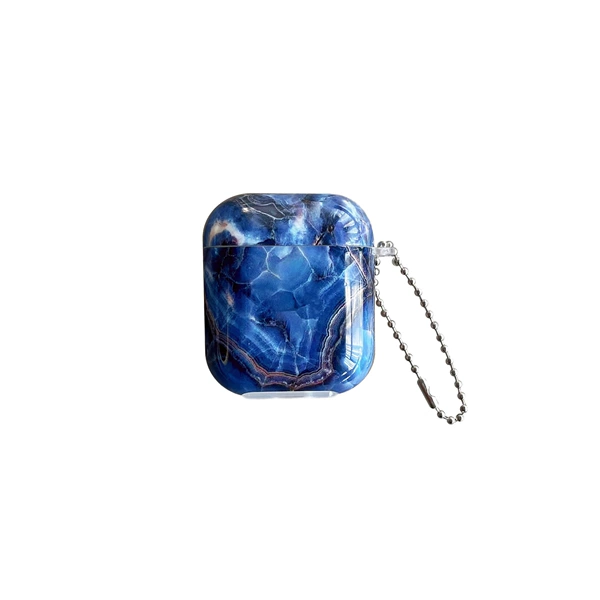 IMD soft shell - blue marble crackle (with bead chain)