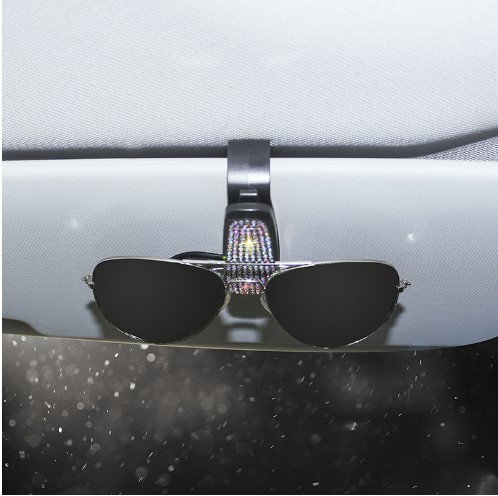 Diamond-encrusted car glasses holder Multifunctional diamond-encrusted car glasses holder Multifunctional car bill holder glasses frame