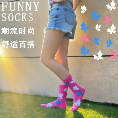 跨境专供funnysocks中筒袜原创设计文创袜子礼盒潮袜小单定制
