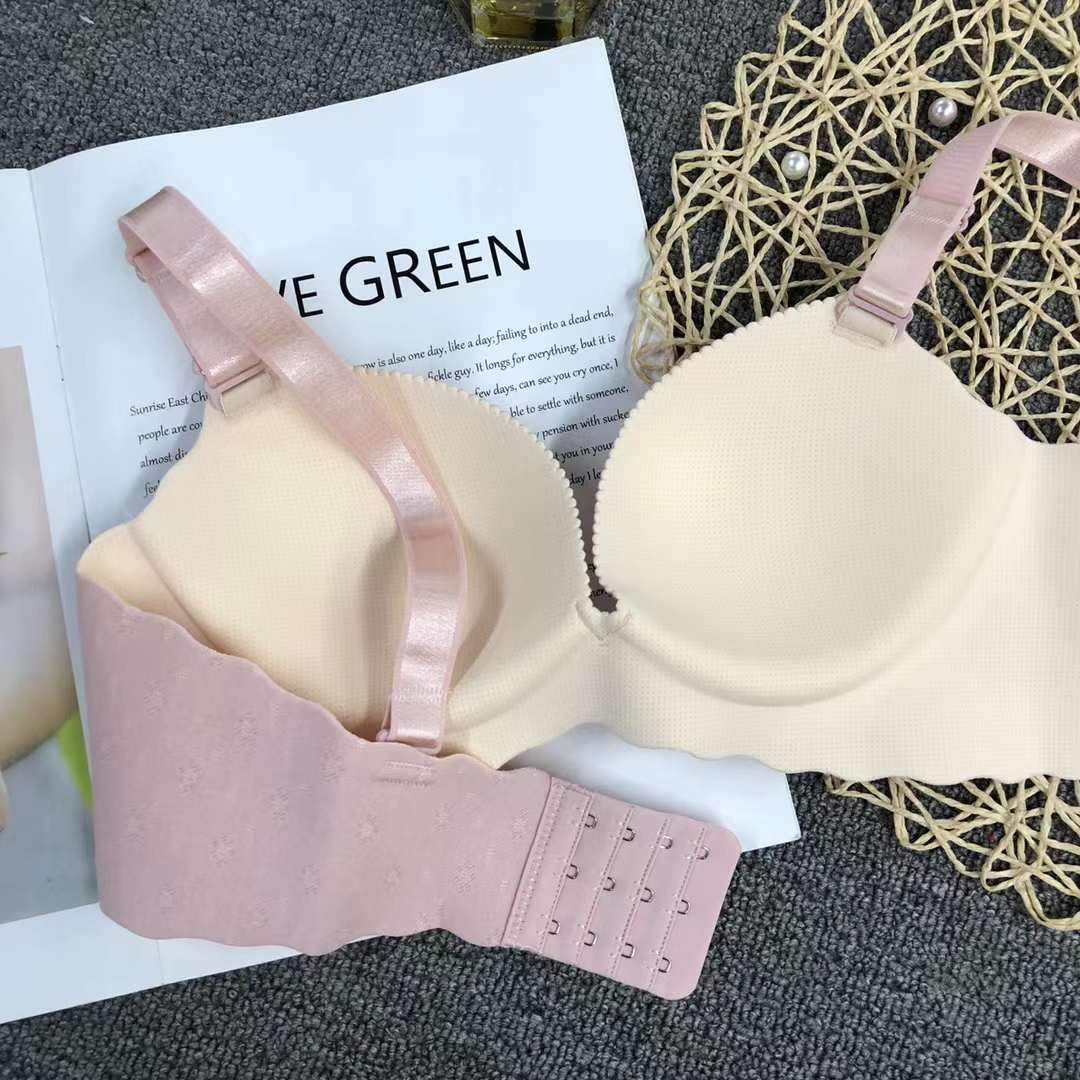 Filipina brillante ropa interior sin costuras de espesor medio de alta calidad push up multi-color multi-tamaño sujetador inalámbrico al por mayor