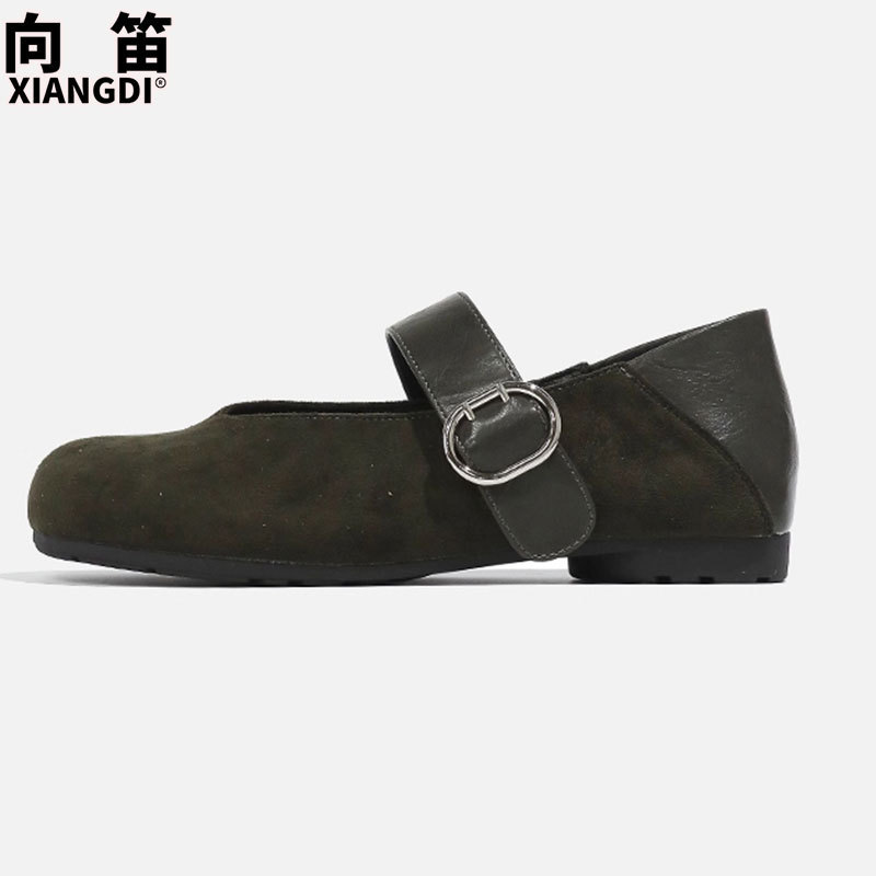 牛皮版复古勃肯鞋玛丽珍鞋子豹纹女鞋2025秋季新款软底不累脚单鞋|undefined