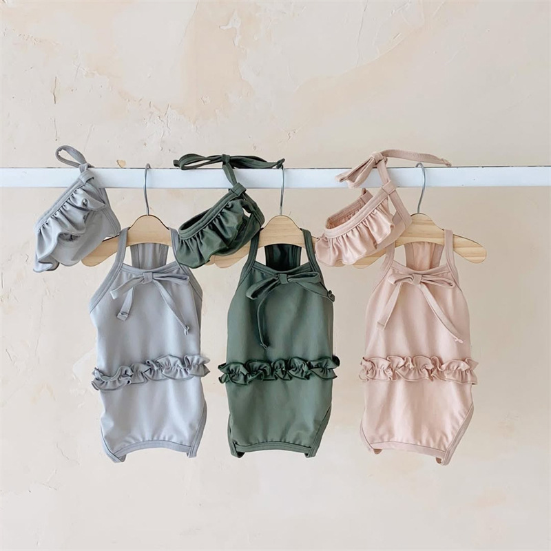 Summer Pet Clothing Pet Bikini Bodysuit Swimwear Teddy Beach Cat Dog Clothes Swimsuit + Swimming Cap