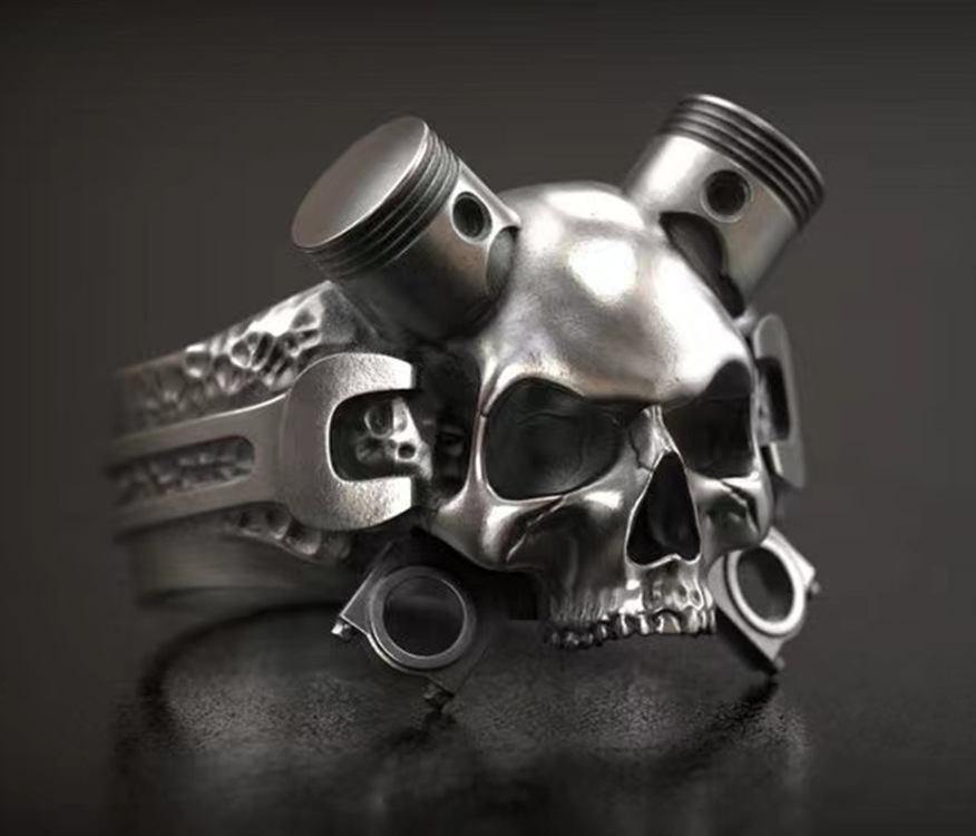 Retro Constellation Skull Alloy Unisex Rings display picture 3