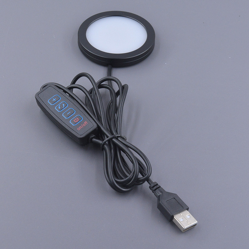 5VUSB ultrafino pequeño foco gabinete vitrina decoración de escritorio 3W un remolque dos RV pequeña luz redonda LED transfronterizo