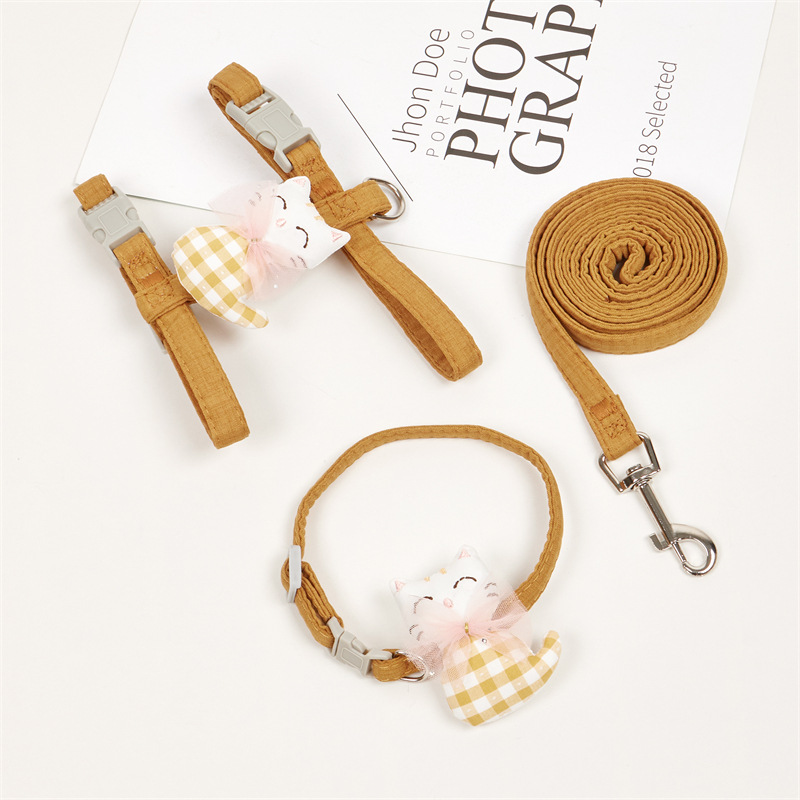 Transfronterizo nuevo gato cuerda de tracción en forma de I traje de correa de pecho ajustable anti-rotura gato cuerda de tracción al por mayor