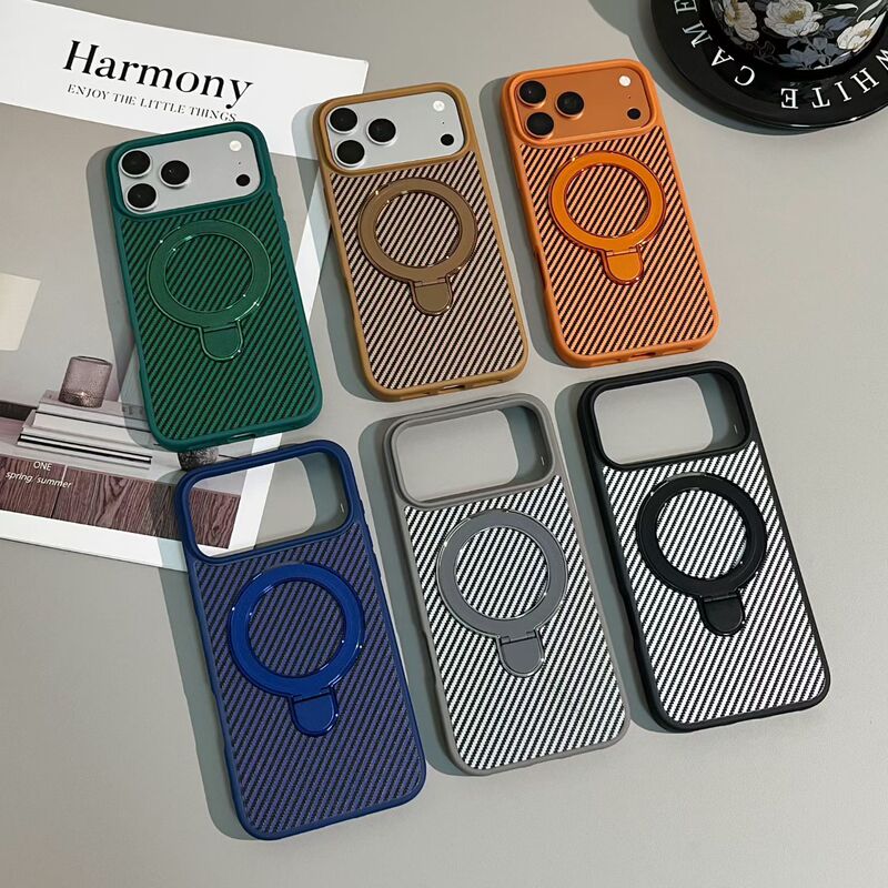 Cross-Border New Model Suitable for iPhone 17 Pro Max Phone Case Carbon Fiber Rotating 16 Plus Stand Apple Magnetic Attachment Cross-Border New Model Suitable for iPhone 17 Pro Max Phone Case Carbon Fiber Rotating 16 Plus Stand Apple Magnetic Attachment