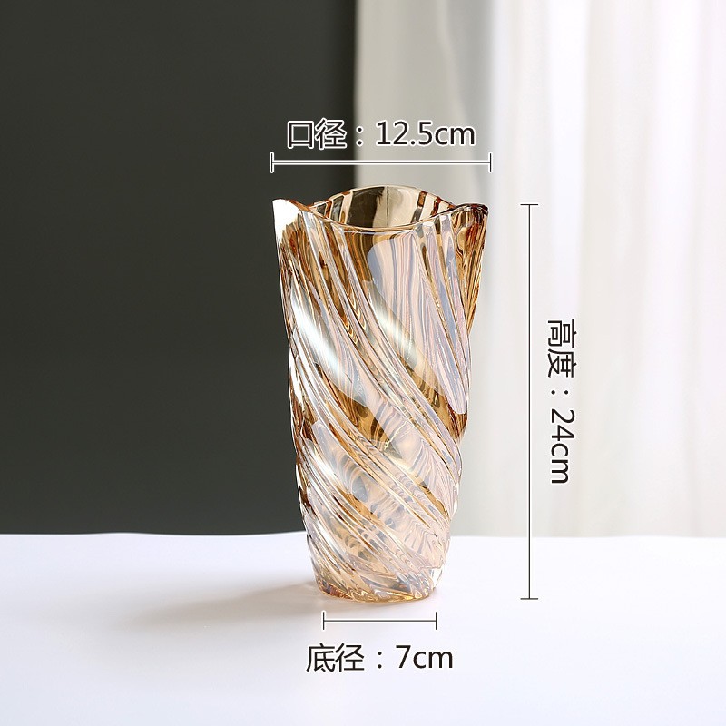 Bohemia del norte, vasijas de vidrio esmaltado, vasos de flores transparentes, decorativos para el hogar, decoración suave.