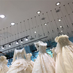 服裝店吊環金銀色鋼絲吊掛展示架掛衣服掛鈎陳列懸掛貨架金屬掛鏈