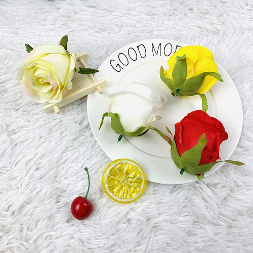 Simulated core-coated rose flowers 15-color oil painting rose head diy with flower wall background flower arrangement hand bouquet
