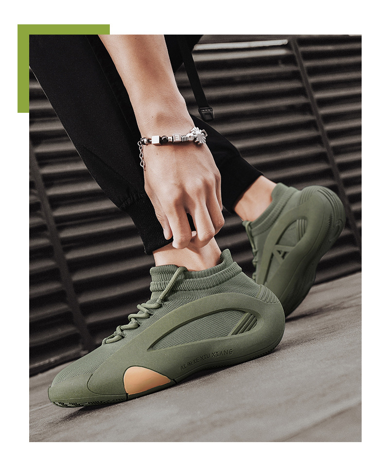CMY Men's Shoes 2025 New Summer Versatile Mesh Breathable Thick-soled Height-increasing Running Sports Socks Shoes_voghion.com