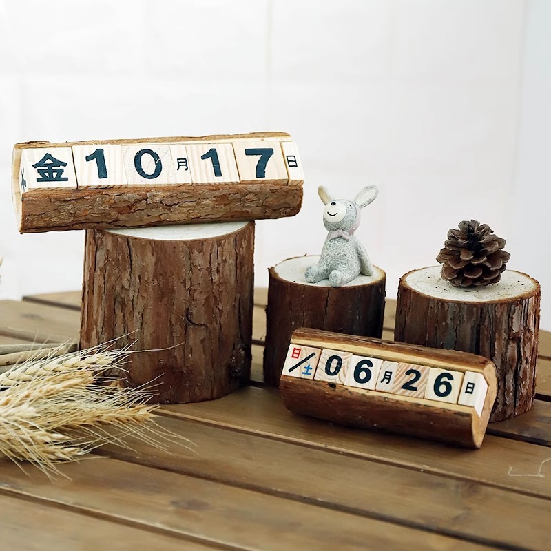 Creativo calendario de madera manual sala de estar dormitorio calendario de escritorio decoración de decoración de alto grado para regalos de estudiantes