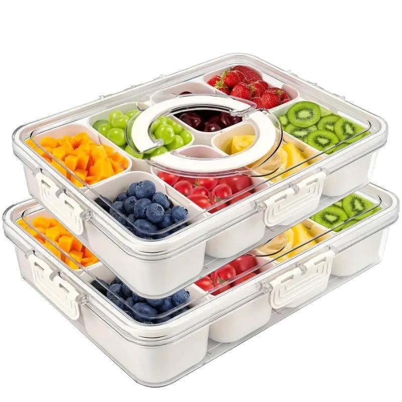 Caja de conservación de frutas sellada para viajes internacionales, caja de condimentos dividida, caja de ingredientes portátil para pícnic y excursiones de otoño, apta para alimentos y con capacidad para hielo en polvo.