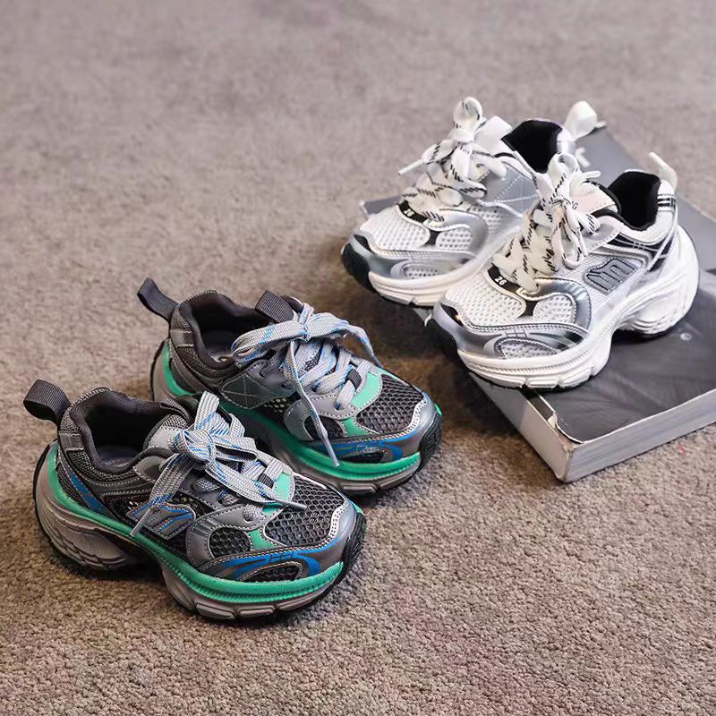 Calzado deportivo para niños Calzado deportivo para niños y niñas 2025 primavera y otoño nuevo estilo transpirable antideslizante moda zapatos de papá de todo fósforo