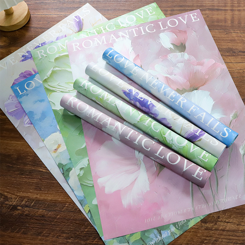 520 Día de San Valentín dulce flor ondulado papel de embalaje de flores de papel de arte ramo de flores materiales de florista materiales de flor