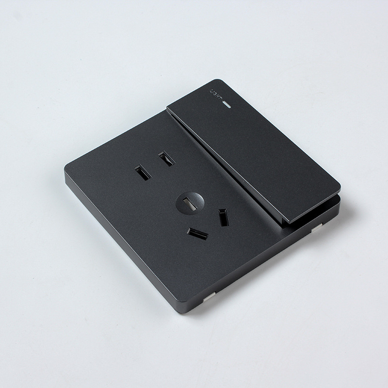 Home wall switch panel hidden wall switch and outlet dual control wall switch with five-hole hidden outlet for wholesale