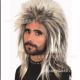 European and American men's wig Rock Rock star fluffy hairstyle cosplay kill Matt non-mainstream wig