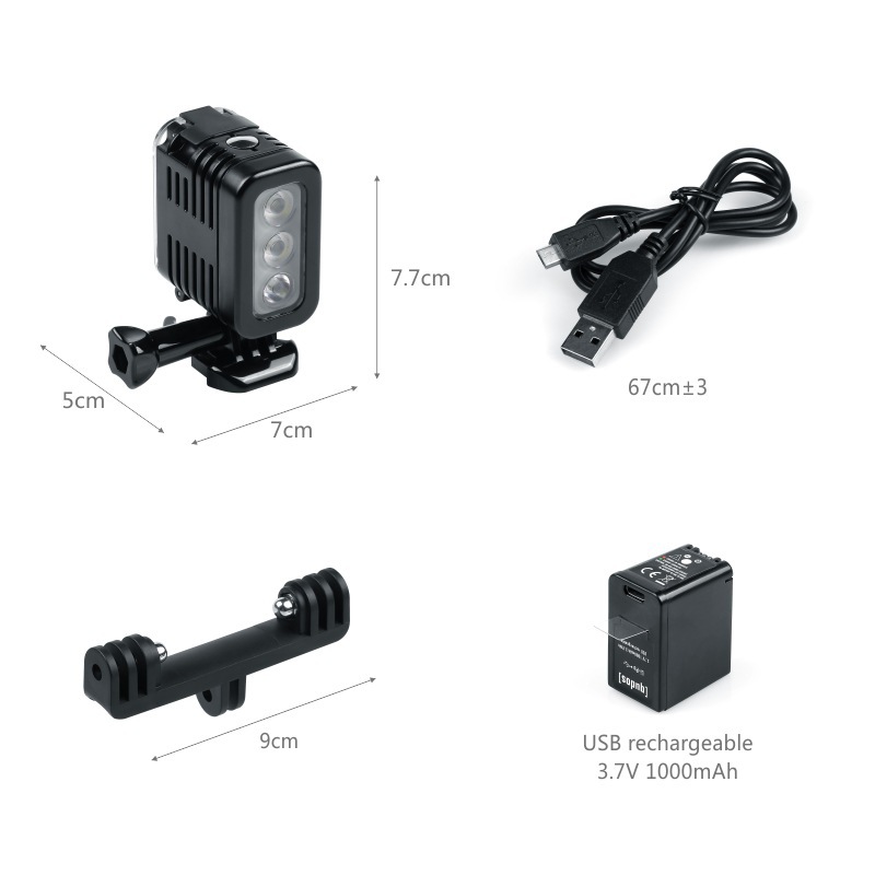 Aplicable a gopro11 buceo llenar luz deportes accesorios de la Cámara impermeable buceo fotografía luz LED luz fuerte luz de relleno