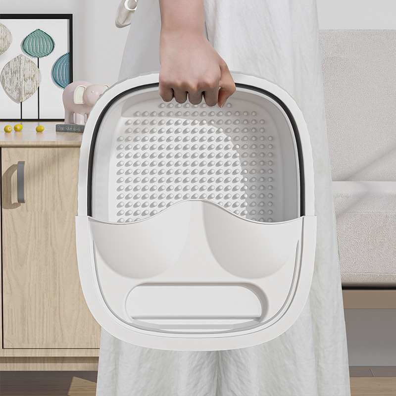 Cubo de baño de pies plegable para el hogar sobre la pantorrilla Cubo de alta profundidad portátil de viaje masaje de baño de pies bañera de pies plegable