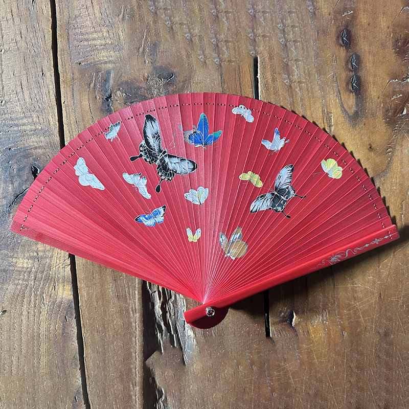 Grúa de estilo chino completo ventilador de bambú talla hueco estilo antiguo ventilador al por mayor han Ropa danza ventilador de mano grúa regalo ventilador