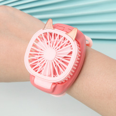 New Bladeless Watch Fan for Students and Children, Cartoon Wrist Strap USB Mini Fan Toy, Children's Day Gift